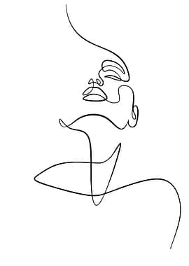 Minimalist Line Art of a Woman's Face