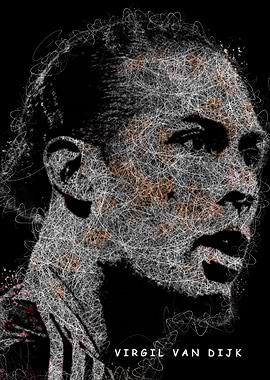 Virgil van Dijk Scribble Portrait