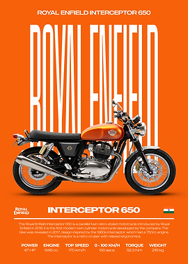 Royal Enfield Interceptor 650 Motorcycle Poster