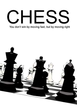 Chess Game with Inspirational Quote