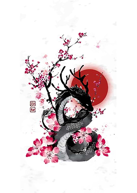 Dragon and Cherry Blossoms