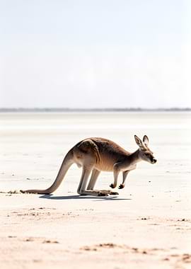 Kangaroo on a Salt Flat