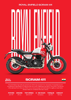 Royal Enfield Scram 411 Motorcycle Poster