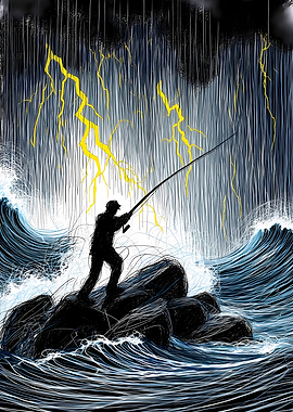 Fisherman in a Storm