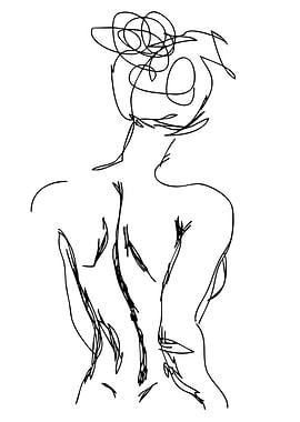 Abstract Line Art of a Woman's Back