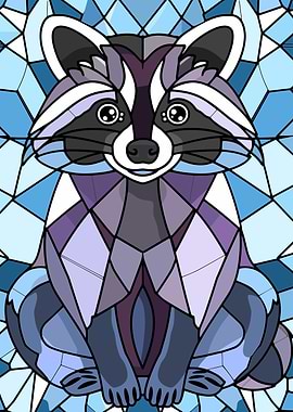 Stained Glass Raccoon