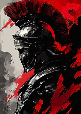 Roman Soldier with Red Crest