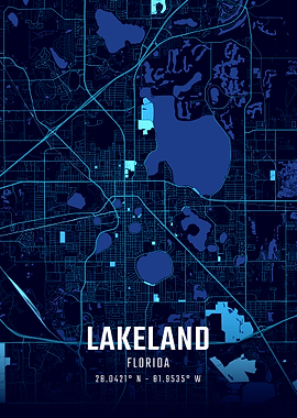 Lakeland Florida Midnight City Map