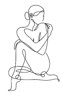 Minimalist Line Art of a Woman