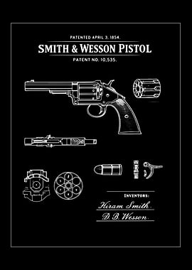Smith & Wesson Pistol Patent Drawing