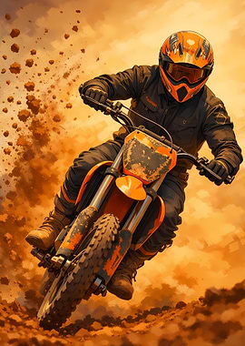 Motocross Rider in Action