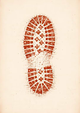 Red Boot Print with Splatter