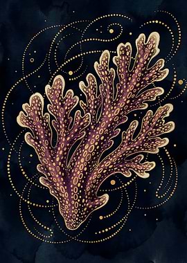 Purple Coral with Gold Accents