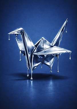 Melting Origami Crane