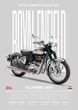 Royal Enfield Classic 350 Motorcycle Poster