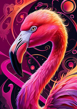Vibrant Flamingo Portrait