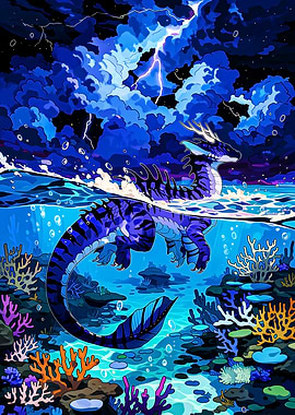 Dragon in a Stormy Sea