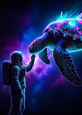 Astronaut and Cosmic Turtle