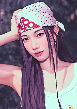 Kazuha Nakamura with Bandana and Braids