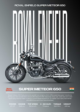 Royal Enfield Super Meteor 650 Motorcycle Poster
