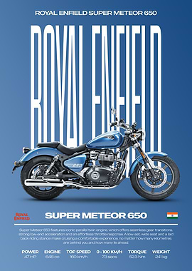 Royal Enfield Super Meteor 650 Motorcycle Poster