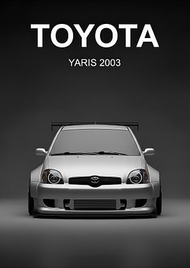 silver Toyota Yaris 2003 Custom poster