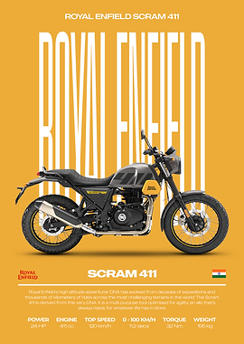 Royal Enfield Scram 411 Motorcycle Poster