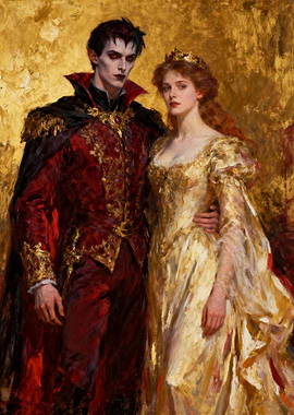 Vampire Couple in Royal Attire