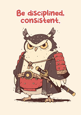 Samurai Owl with Inspirational Text