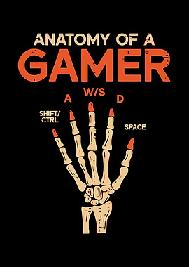 Anatomy of a Gamer – Funny Vintage PC Gaming Wall Art