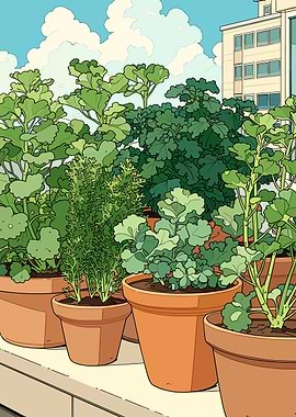 Balcony Garden with City View
