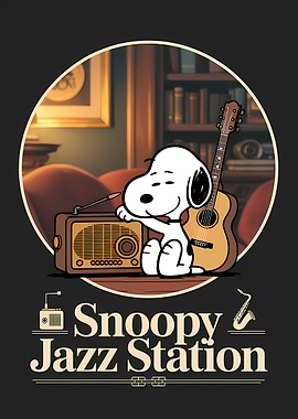 Snoopy Jazz Station Poster