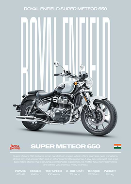 Royal Enfield Super Meteor 650 Motorcycle Poster