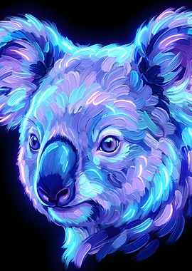 Neon Koala Portrait
