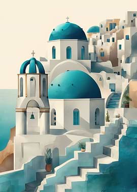Santorini Greek Island Architecture