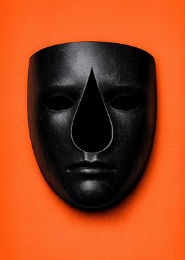 Black Mask with Tear Drop Cutout