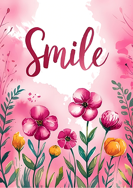 Smile floral watercolor painting