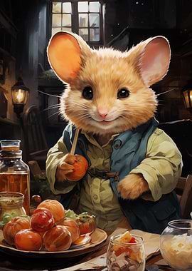 Cute Mouse with Food