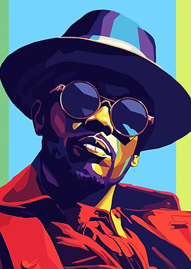 DJANGGO Pop Art Portrait of a Man in a Hat