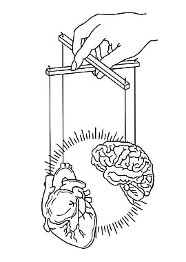 Puppet Master Controlling Heart and Brain