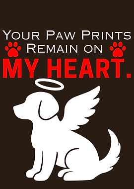 Dog Angel Paw Prints Heart