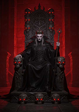 Vampire King on Skull Throne
