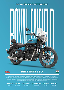 Royal Enfield Meteor 350 Motorcycle Poster