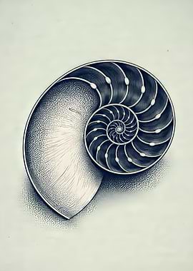 Nautilus Shell Cross-Section Illustration