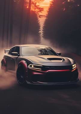 Dodge Charger in a Forest