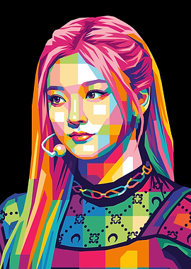 Colorful WPAP Portrait of a Woman