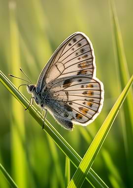Butterfly on a blade of grass