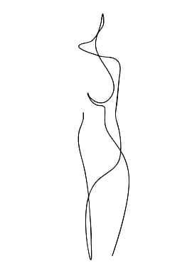 Minimalist Line Art of Female Form