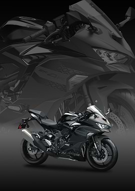 Black kawasaki ninja zx