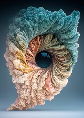 Abstract Fractal Swirl with Dark Center